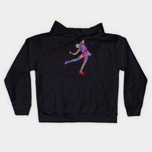 Ice skater watercolor art Kids Hoodie